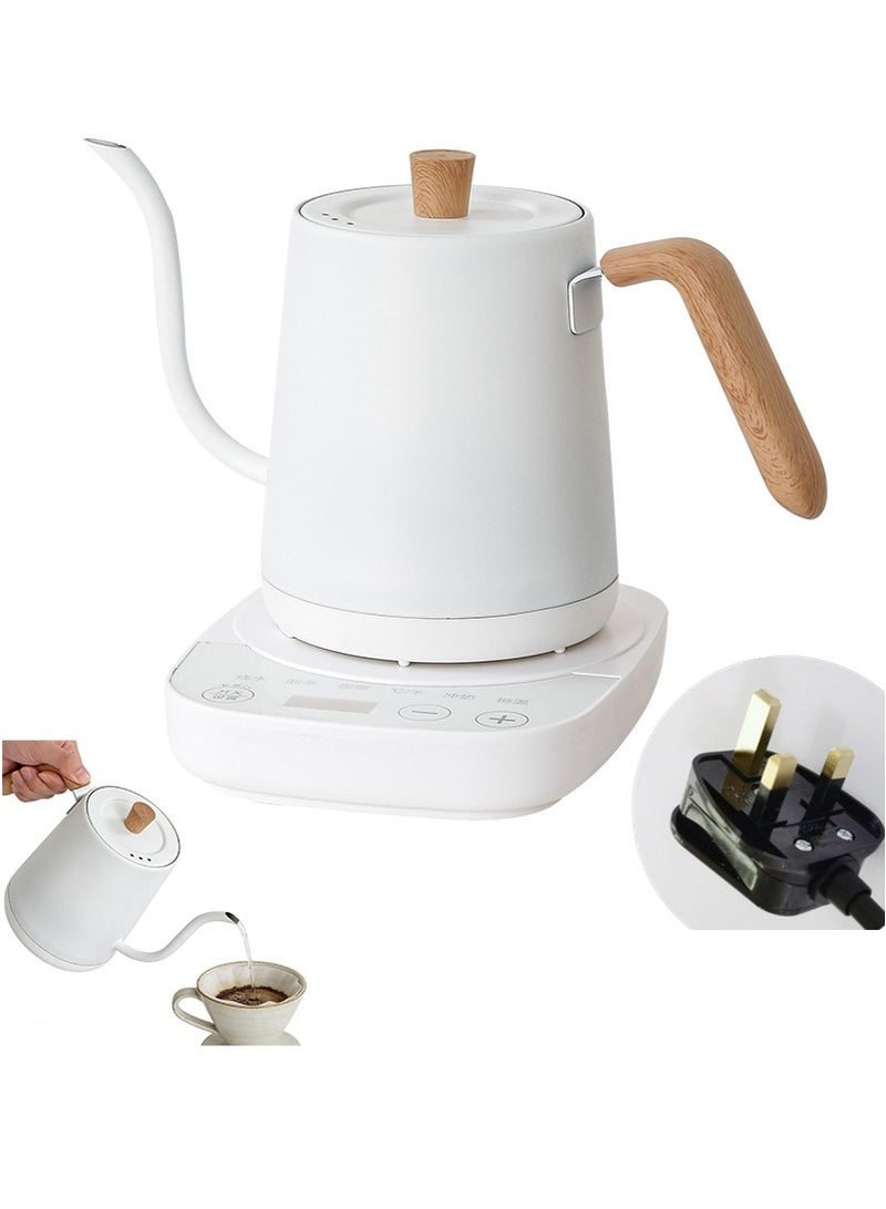Electric Kettle with Temperature Control 3 Presets Pour Over Electric Kettle for Coffee&Tea Quick Heating Hot Water Kettle Stainless Steel Inner Auto Shutoff Boil-Dry Protection 0.8L (White) - Image 1
