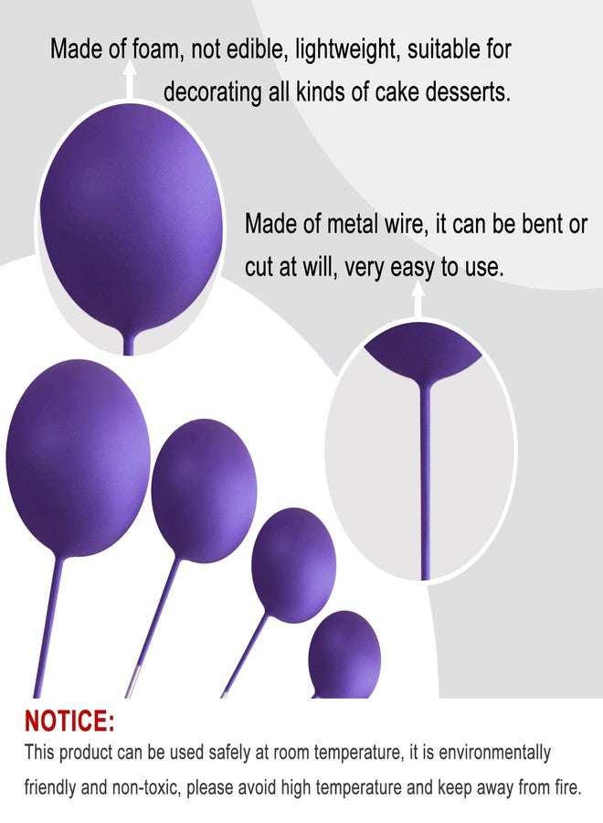 ASTARON 20 Pcs Ball Cake Topper Decorations Mini Balloons Cake Topper Sticks Dark Purple Balls Cake Picks Cake Topper Balls Cake Decorations for Halloween Birthday Cake Decorations - Image 3