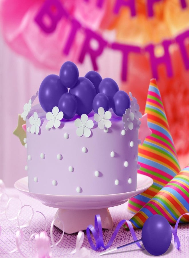ASTARON 20 Pcs Ball Cake Topper Decorations Mini Balloons Cake Topper Sticks Dark Purple Balls Cake Picks Cake Topper Balls Cake Decorations for Halloween Birthday Cake Decorations - Image 5