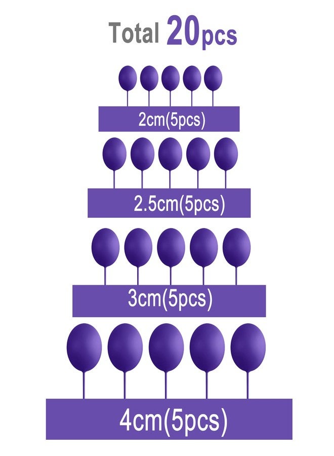 ASTARON 20 Pcs Ball Cake Topper Decorations Mini Balloons Cake Topper Sticks Dark Purple Balls Cake Picks Cake Topper Balls Cake Decorations for Halloween Birthday Cake Decorations - Image 2
