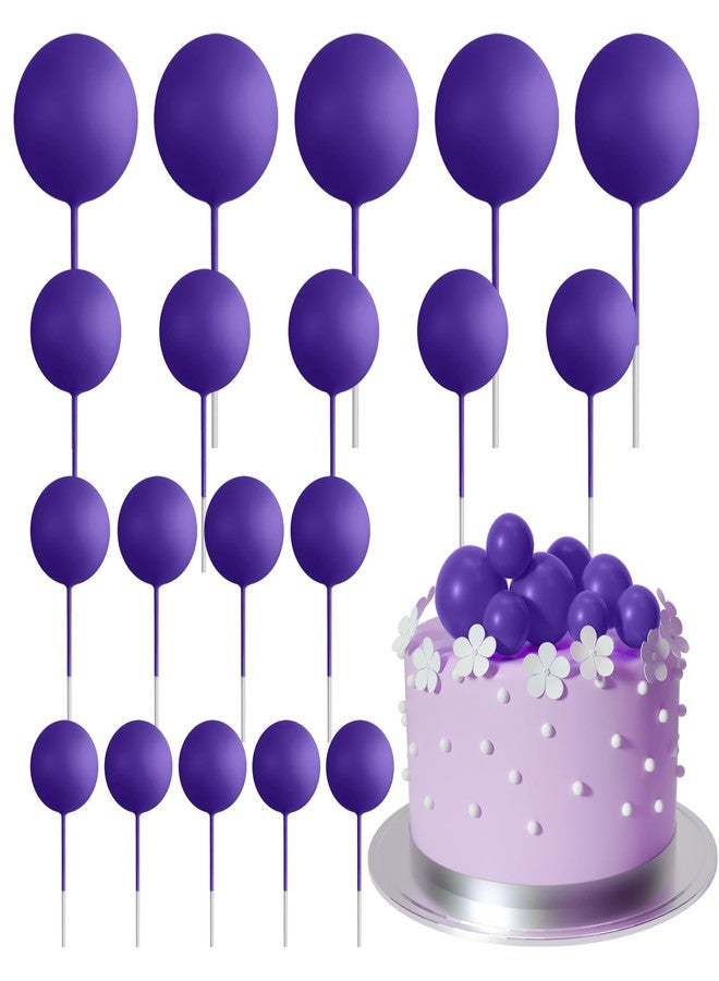 ASTARON 20 Pcs Ball Cake Topper Decorations Mini Balloons Cake Topper Sticks Dark Purple Balls Cake Picks Cake Topper Balls Cake Decorations for Halloween Birthday Cake Decorations - Image 1