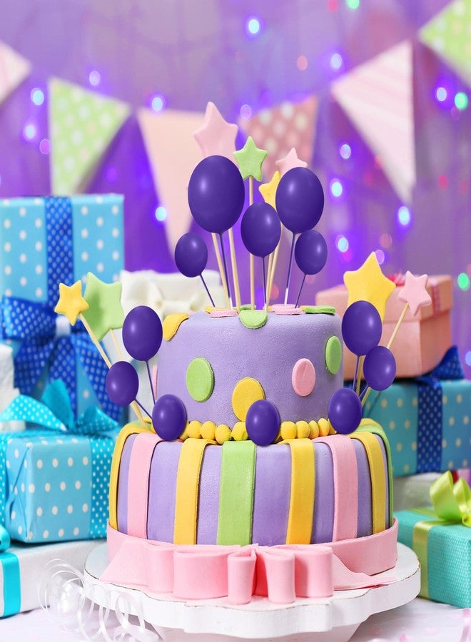 ASTARON 20 Pcs Ball Cake Topper Decorations Mini Balloons Cake Topper Sticks Dark Purple Balls Cake Picks Cake Topper Balls Cake Decorations for Halloween Birthday Cake Decorations - Image 4