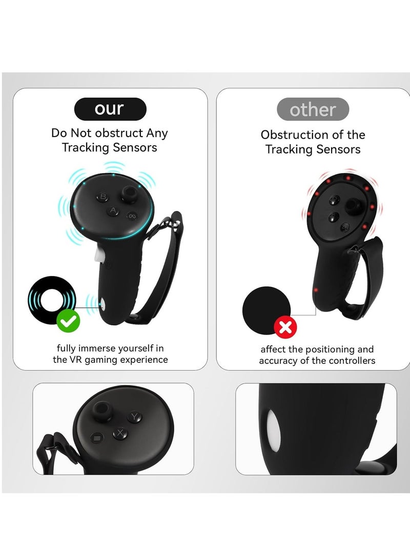 Silicone Cover Set Compatible with Meta Quest 3 Accessories VR Silicone Face Cover VR Shell Cover Controller Grips Accessories Protective Lens Cover VR Accessories Protective Cover - Image 2