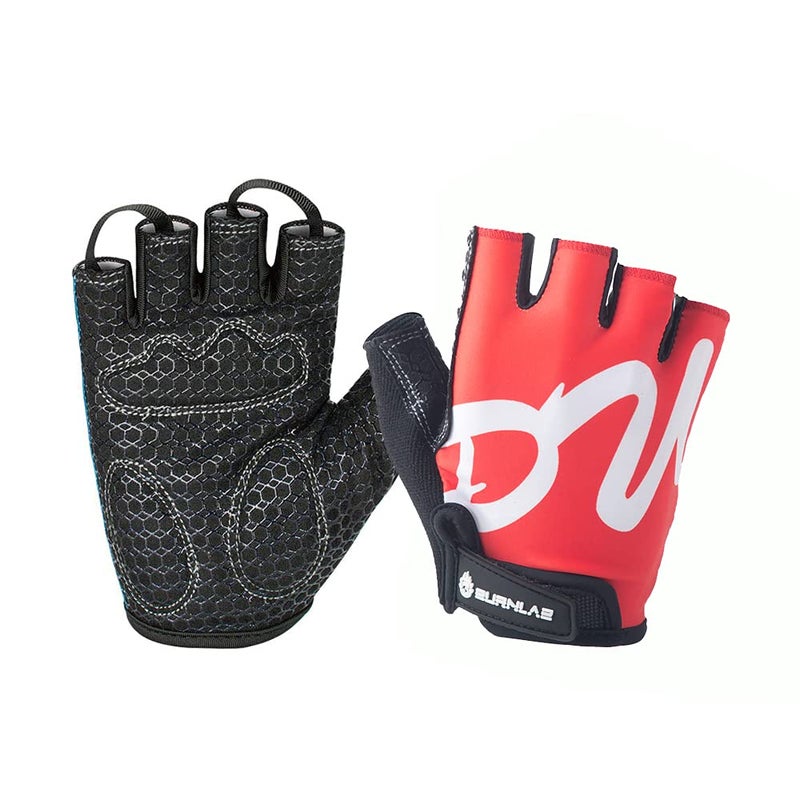 BURNLAB Flex Gym Gloves for Men and Women - Ideal for Weightlifting, Cycling, Crossfit, Offers Good Grip and Soft Padding (Red & White, X-Large) - Image 3