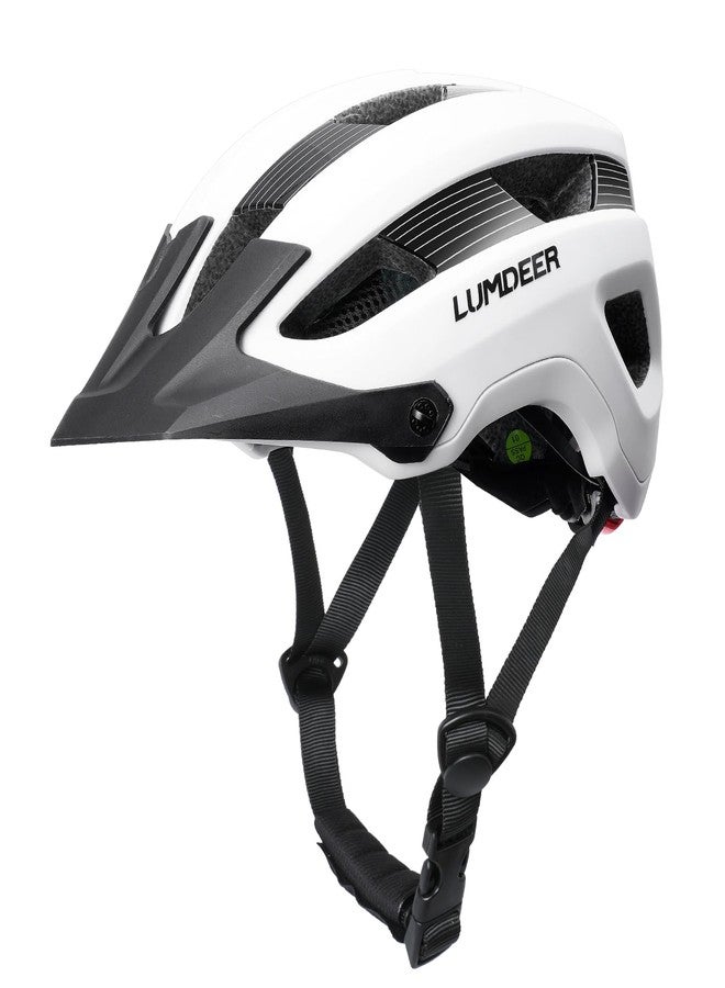 LUMDEER Bike Helmet for Adults - Mountain Bicycle Helmet with Rechargeable Light, Airflow Visor, Lightweight Ajustable Biking Helmet for Men Women - Image 1