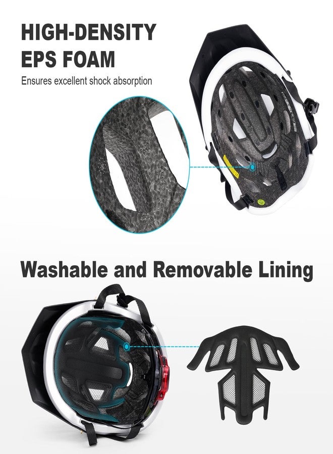 LUMDEER Bike Helmet for Adults - Mountain Bicycle Helmet with Rechargeable Light, Airflow Visor, Lightweight Ajustable Biking Helmet for Men Women - Image 4