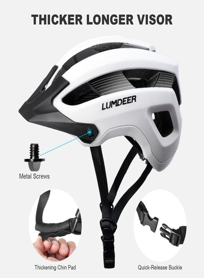 LUMDEER Bike Helmet for Adults - Mountain Bicycle Helmet with Rechargeable Light, Airflow Visor, Lightweight Ajustable Biking Helmet for Men Women - Image 3