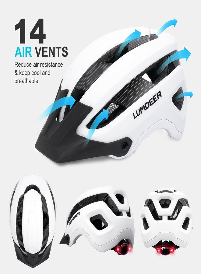LUMDEER Bike Helmet for Adults - Mountain Bicycle Helmet with Rechargeable Light, Airflow Visor, Lightweight Ajustable Biking Helmet for Men Women - Image 2