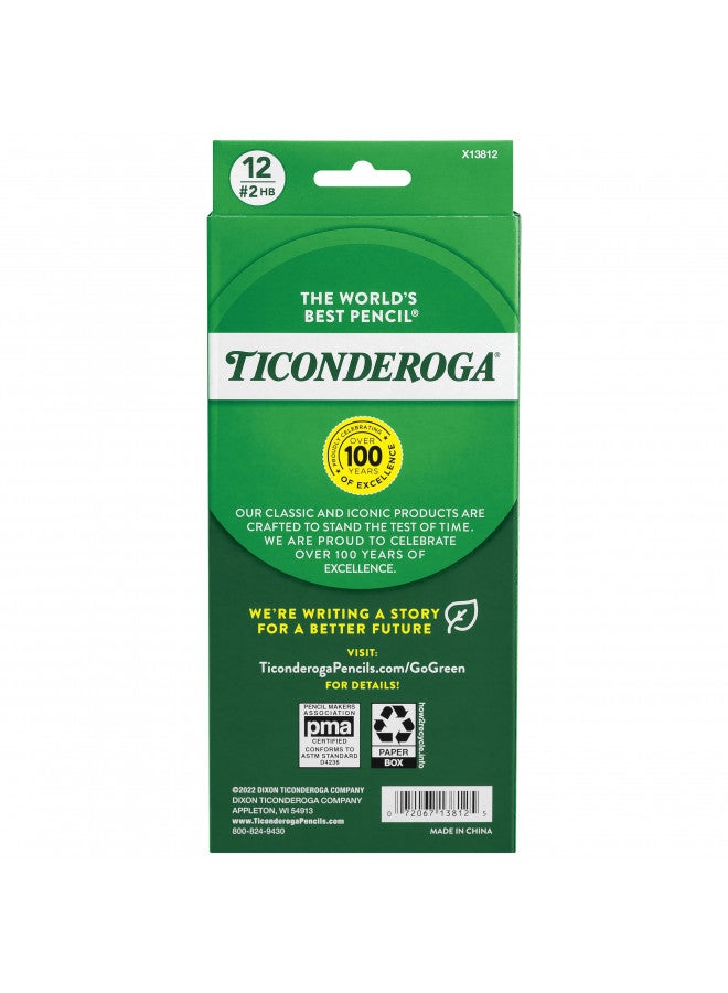 Ticonderoga Wood-Cased Pencils, Unsharpened, 2 HB Soft, Yellow, 12 Count - Image 3