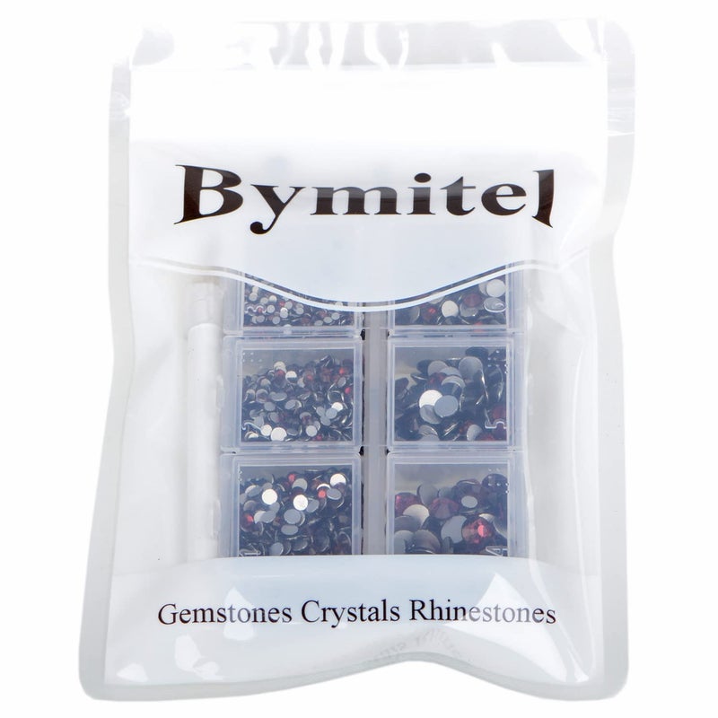 Bymitel 5000 Pieces 6 Mixed Sizes Glue Fix On Glass Rhinestones Round Crystal Gems Flatback For Diy Jewelry Making With One Picking Pen(6-Sizes 5000Pcs  Amethyst) - Image 5