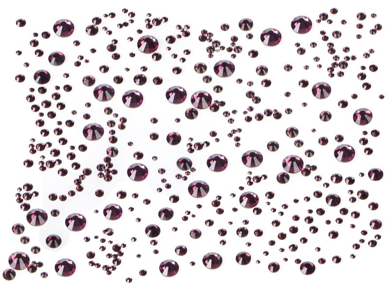 Bymitel 5000 Pieces 6 Mixed Sizes Glue Fix On Glass Rhinestones Round Crystal Gems Flatback For Diy Jewelry Making With One Picking Pen(6-Sizes 5000Pcs  Amethyst) - Image 3
