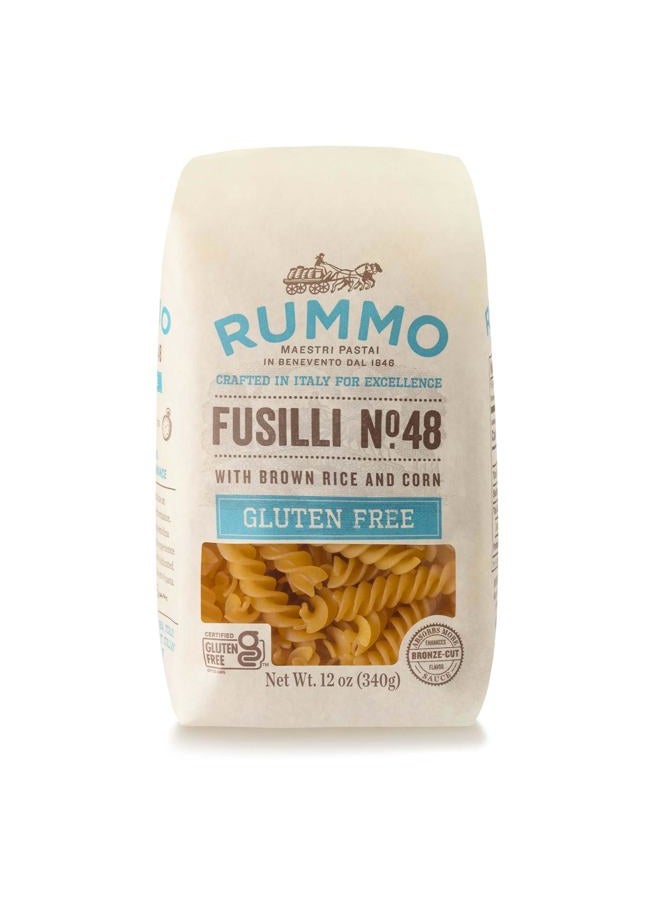 Rummo Gluten Free Fusilli N.48 - Gluten Free Fusilli Pasta Noodles, Made with Brown Rice & Corn, Pasta from Italy - 12 Ounce (Pack of 5) - Image 1
