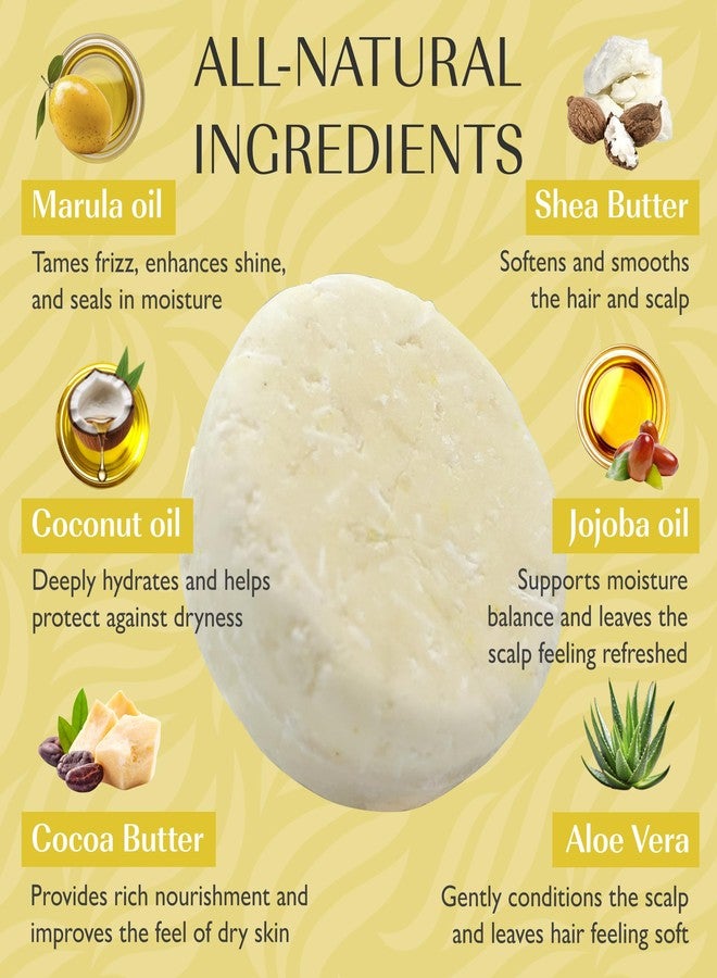 Relaxcation Organic Solid Shampoo Bar for Dry, Curly & Thinning Hair | Deeply Nourishing with Marula Oil & Shea Butter, Cocoa Butter | Rice Protein Shampoo Alternative | Plastic Free, Travel Friendly, Made In USA - Image 2