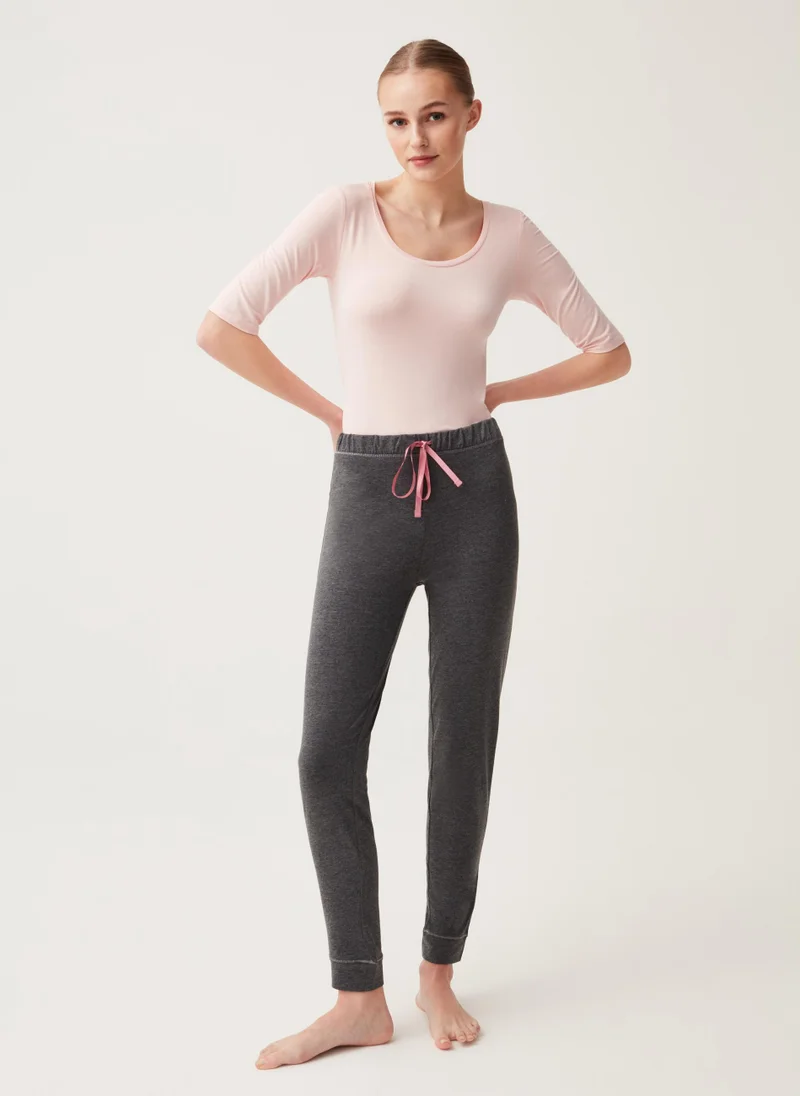 Ovs Ovs Full-Length Pyjama Bottoms In Cotton Mélange.