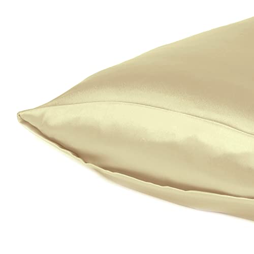 Oussum Satin Silk Pillowcase Pillow Case Covers with Envelop Closure for Hair and Skin Home Bed Decor Set of 2 Pillowcase Free 3 pcs scrunchies (Standard, Apricot Gelato) - Image 4