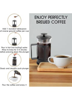 Gonice French Coffee Press Maker-350ml Espresso and Tea Maker with Triple Layer Filter, Borosilicate Glass Coffee Press,Stainless Steel Filter,Cold Brew Heat Resistant For Camping Travel Gifts,Black  - Image 4