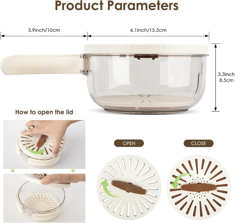 GLITZEN 2 in 1 Drainer and Strainer Practical Kitchen Colander Bowl with Foldable Handle MultiFunction Drain Basket with Lid Fruit Washing Vegetable Bowl with Strainer Pack of 1 - Image 2