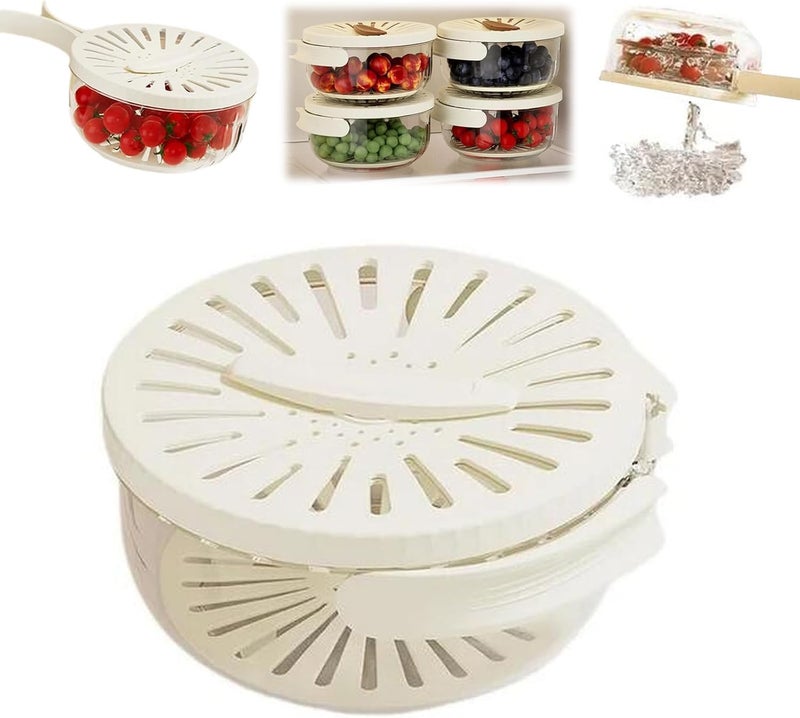 GLITZEN 2 in 1 Drainer and Strainer Practical Kitchen Colander Bowl with Foldable Handle MultiFunction Drain Basket with Lid Fruit Washing Vegetable Bowl with Strainer Pack of 1 - Image 1