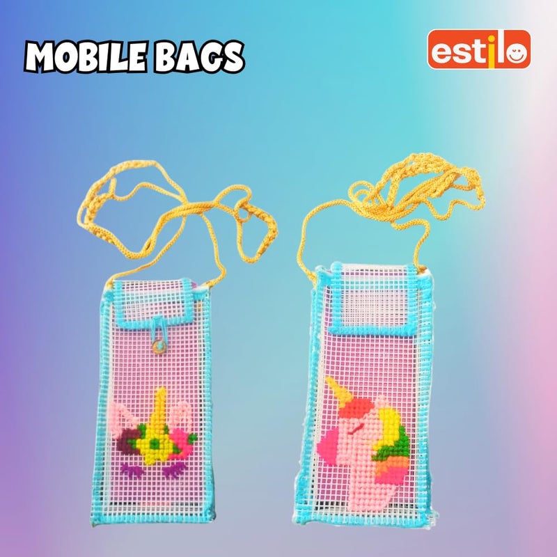 Estilo مجموعة فنون وحرف استيلو | 15 نمط فريد من نوعه للتطريز المتقاطع مجموعة حرف يدوية للمبتدئين للأطفال | مجموعة تطريز تشمل 8 ألوان من الصوف | هدية عيد ميلاد للبنات والأولاد من عمر 4 سنوات فما فوق - Image 5