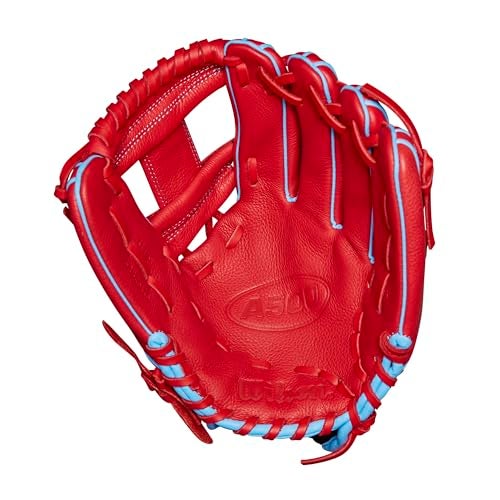 Wilson A500 11.5" Infield Youth Baseball Glove - Right Hand Throw, Red/Blue/White - Image 3