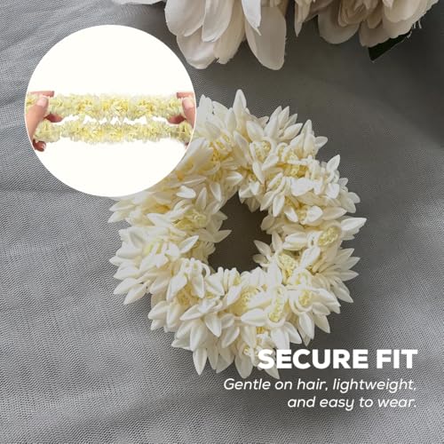 Multibrite Mogra Artificial Gajra for Hair Buns & Braids, Reusable Scented Jasmine Flower Traditional Indian Bridal Jewelry Hair Accessory for Weddings, Festivities & Casual Days for Women (Pack of 2) - Image 5