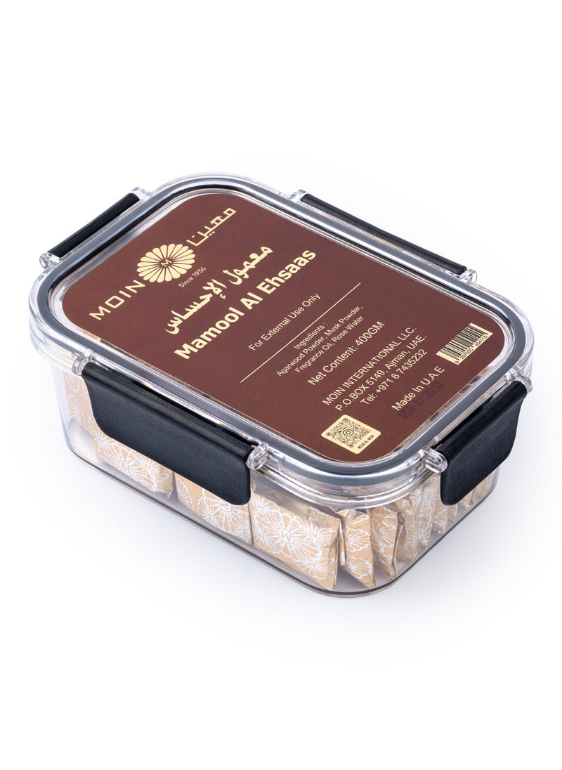 Moin Mamool Ehsaas Bakhoor 400g - Oud Powder, Amber, Musk, Patchouli & Lavender Blend - Long-Lasting Oriental Home Fragrance - Premium Arabic Incense for Daily Use or Gifting  - Image 3