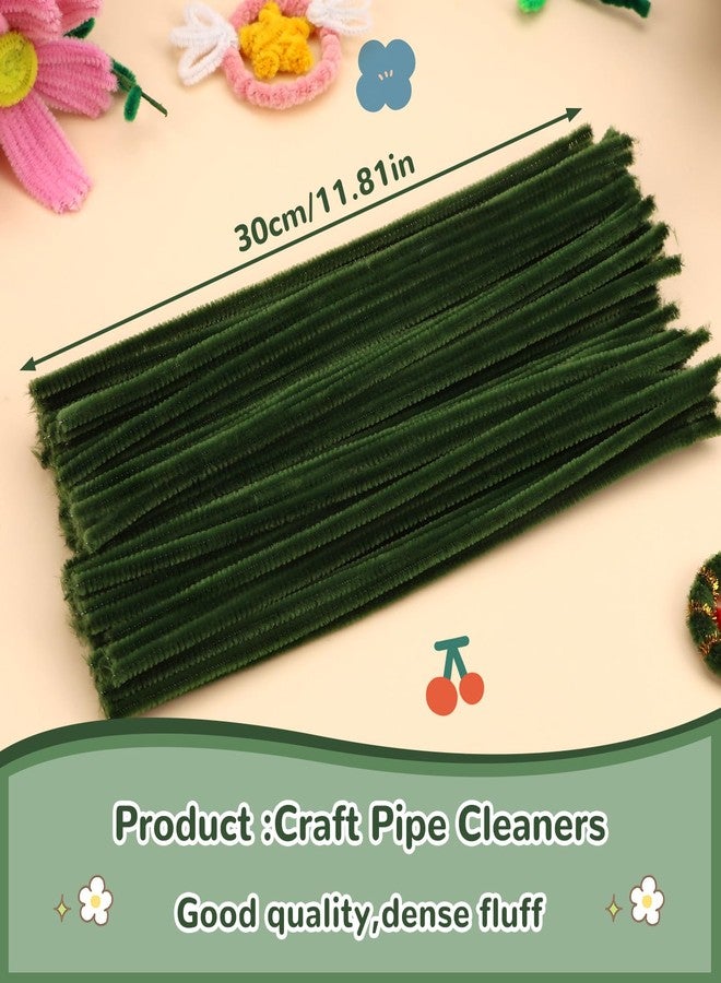 Hssugi Pipe Cleaners, 100PCS Moss Green Pipe Cleaners Craft Supplies, Pipe Cleaners Bulk Fuzzy Sticks for DIY Art and Craft Projects Home Decoration - Image 2