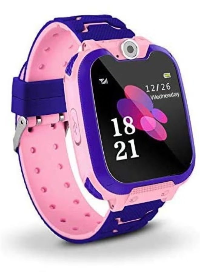 Kids Smart Watch Phone Music Smart Wrist Watch for 3-12 Year Old Boys Girls with Camera Sim Card Slot Touch Screen Game Watch Outdoor Activities Toys Childrens Day Gift (Pink) - Image 1