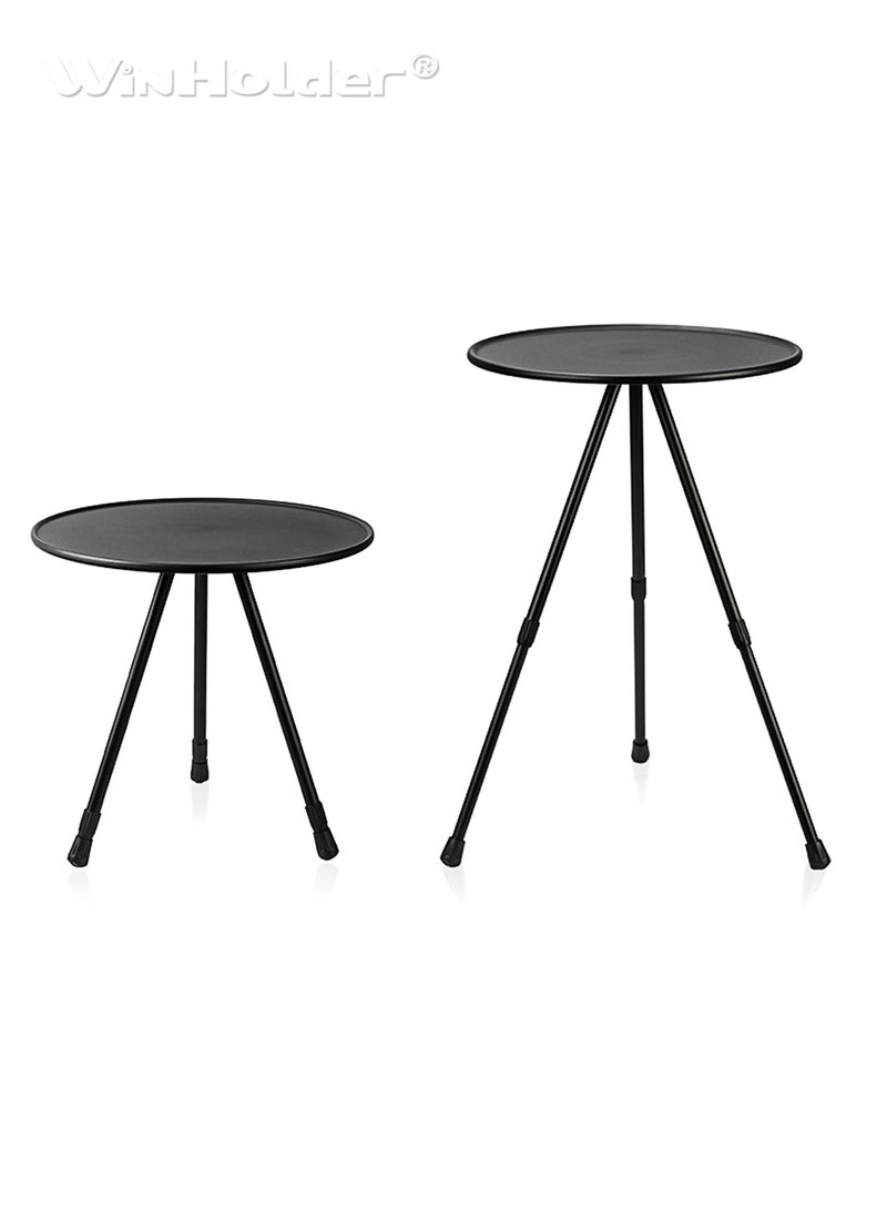 WinHolder Outdoor Folding Table, folding picnic table, Adjustable Height (38-57.5cm), Black, 38cm x38cm x 57.5cm, Casual Design, For Camping, Picnic & Hiking - Image 2