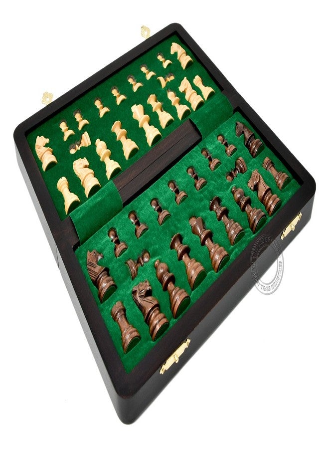 House of Chess - 10 Inch Wooden Magnetic Folding Travel Chess Set/Board with 2 Extra Knights, 2 Extra Pawns, 2 Extra Queens and Algebraic Notation - Handmade - Premium Quality - Image 5