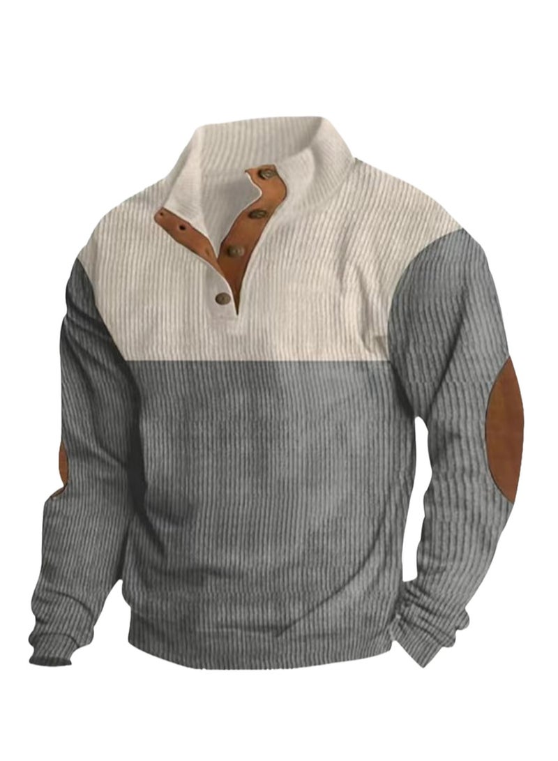 Autumn and winter new hot selling men's outdoor leisure stand collar long sleeve sweatshirt - Image 1