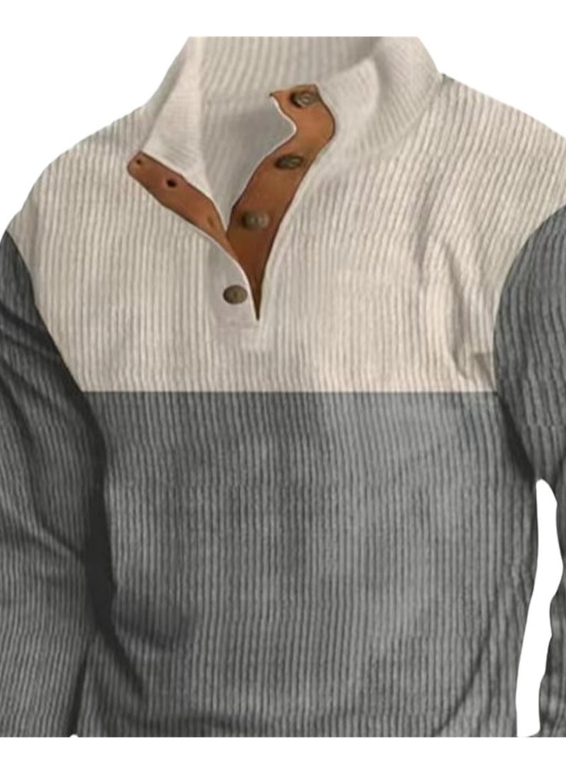 Autumn and winter new hot selling men's outdoor leisure stand collar long sleeve sweatshirt - Image 3
