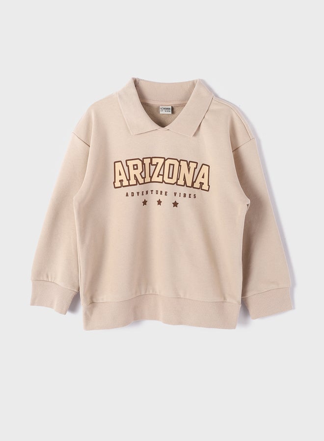 LC WAIKIKI Polo Neck Printed Long Sleeve Girl Sweatshirt - Image 1