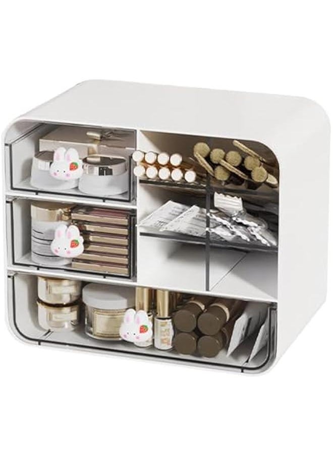 Generic Small Desk Organizer With Drawer, 3 Tier Stackable Storage Drawers Makeup Storage, Multi-Functional Pencil Pen Holder for Desk, Desktop Organizer for Home Art Supplies  - Image 1