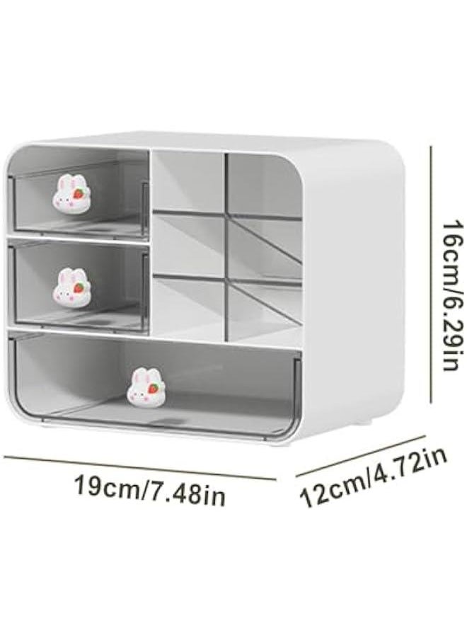Generic Small Desk Organizer With Drawer, 3 Tier Stackable Storage Drawers Makeup Storage, Multi-Functional Pencil Pen Holder for Desk, Desktop Organizer for Home Art Supplies  - Image 3