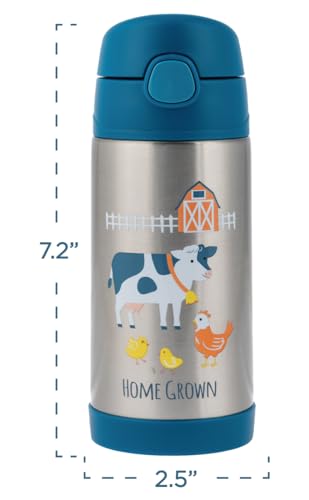 Stephen Joseph Double Wall Stainless Steel Bottles, Insulated Water Bottle for Kids Toddlers, Vacuum Insulated Bottle with Straw, BPA-Free Water Bottle – 11.8 Ounces, Shark - Image 2