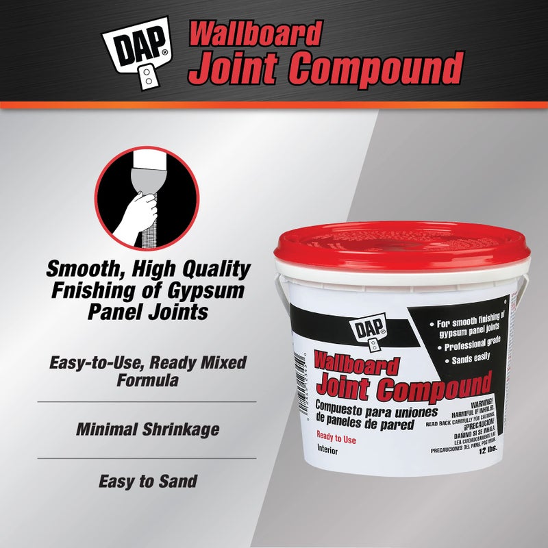 DAP Wallboard Joint Compound, White, 12 Lbs (7079810102) - Image 2