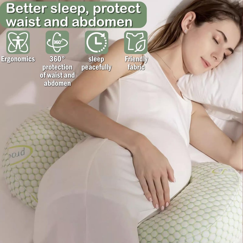 Oskeray Pregnancy Pillow, Maternity Pillow for Pregnant Women, Soft Maternity Pillow with Detachable & Adjustable Pillow Cover, HIPS Legs - Image 3