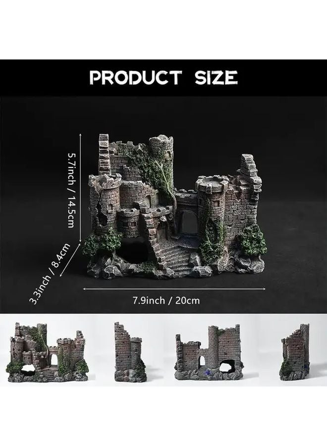 ديكور قلعة حوض السمك الراتنجي مع الخضرة متين لتنسيق أحواض السمك الصغيرة - Image 5