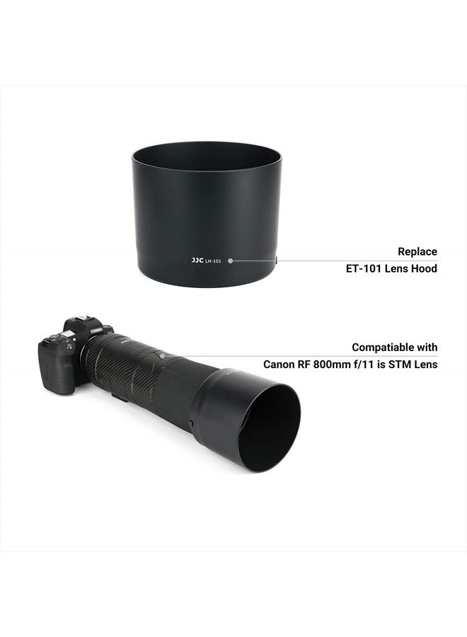 JJC Lens Hood for Canon RF 800mm f/11 is STM Lens on EOS R6 R5 RP R Ra Camera, RF 800mm Lens Hood Reversible Lens Shade Replace Canon ET-101 Hood, Compatible with 95mm Filters and 95mm Lens Cap - Image 2