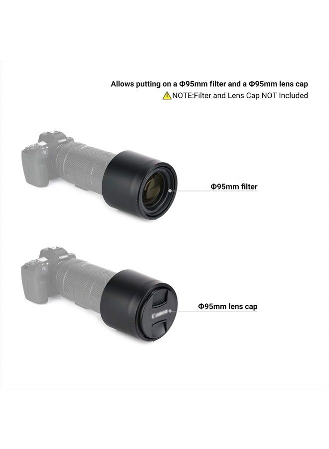 JJC Lens Hood for Canon RF 800mm f/11 is STM Lens on EOS R6 R5 RP R Ra Camera, RF 800mm Lens Hood Reversible Lens Shade Replace Canon ET-101 Hood, Compatible with 95mm Filters and 95mm Lens Cap - Image 3