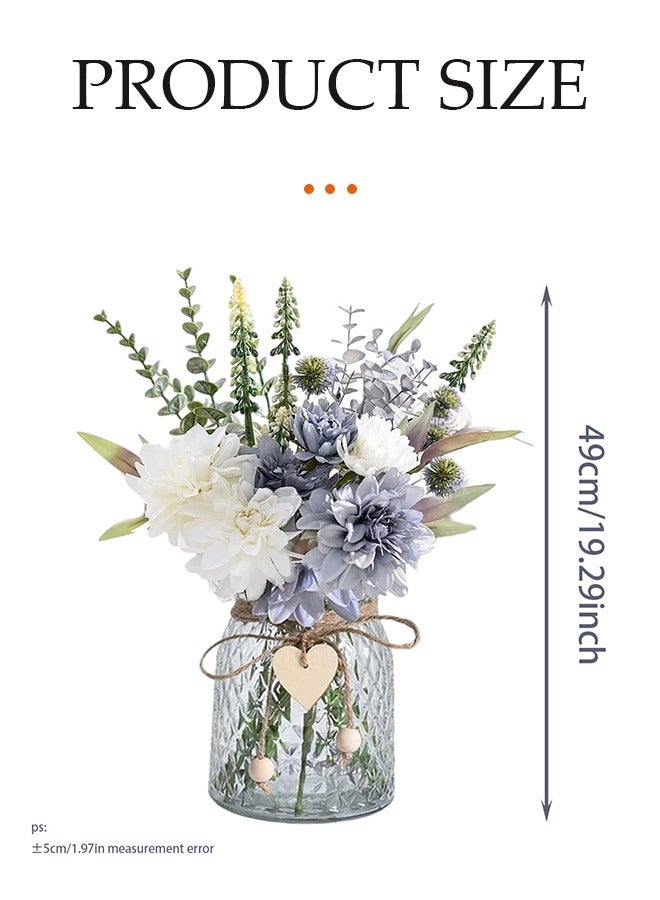 DUNISO زهور صناعية، باقة داليا مزيفة، زهور مزينة مزيفة، زينة باقات الزفاف المنزلية، مناسبة لحفلات الزفاف، ديكور المنزل والمكتب - Image 2