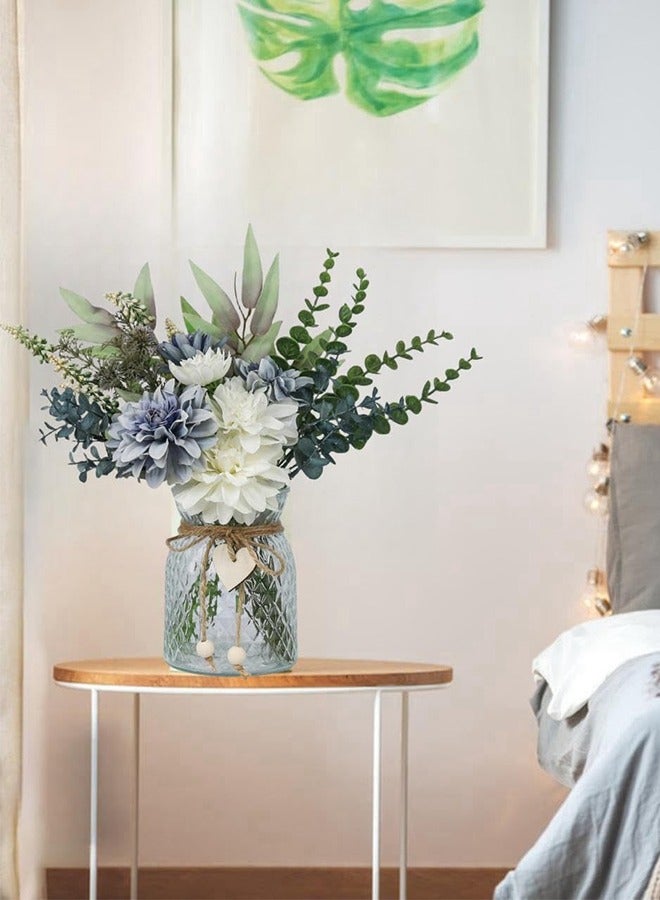 DUNISO زهور صناعية، باقة داليا مزيفة، زهور مزينة مزيفة، زينة باقات الزفاف المنزلية، مناسبة لحفلات الزفاف، ديكور المنزل والمكتب - Image 5