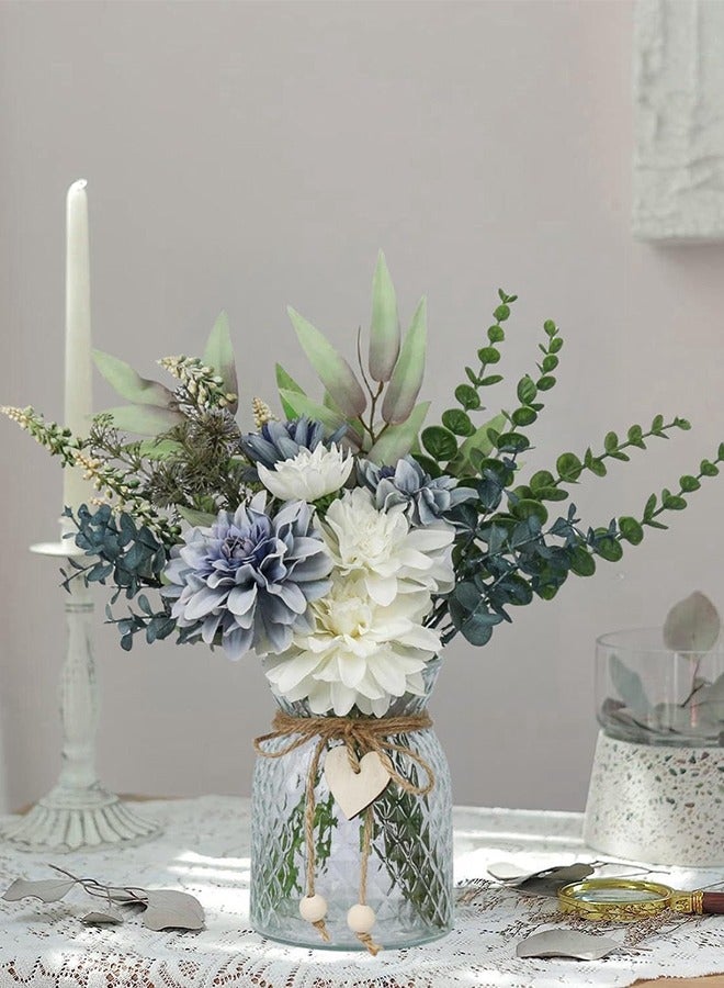 DUNISO زهور صناعية، باقة داليا مزيفة، زهور مزينة مزيفة، زينة باقات الزفاف المنزلية، مناسبة لحفلات الزفاف، ديكور المنزل والمكتب - Image 3