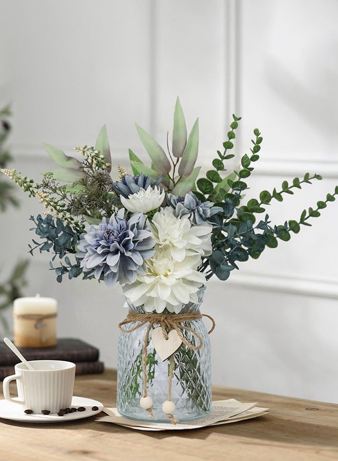 DUNISO زهور صناعية، باقة داليا مزيفة، زهور مزينة مزيفة، زينة باقات الزفاف المنزلية، مناسبة لحفلات الزفاف، ديكور المنزل والمكتب - Image 4