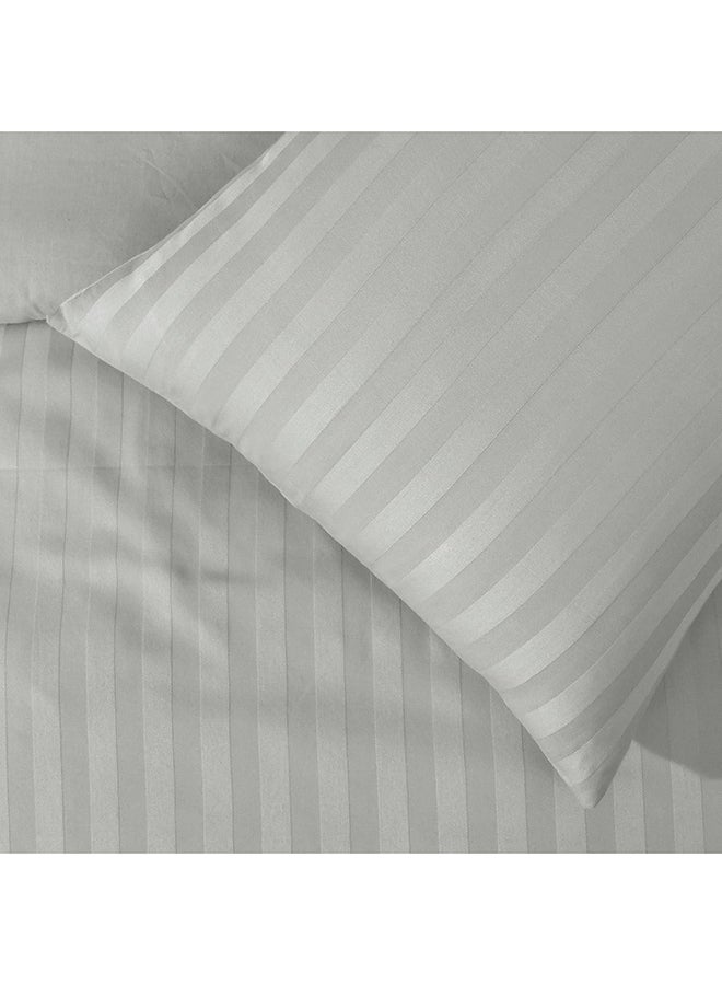 HOTEL COLLECTION Stripe Single Light Grey Duvet Cover set with Single Pillow Case 160x220 cm - Image 3