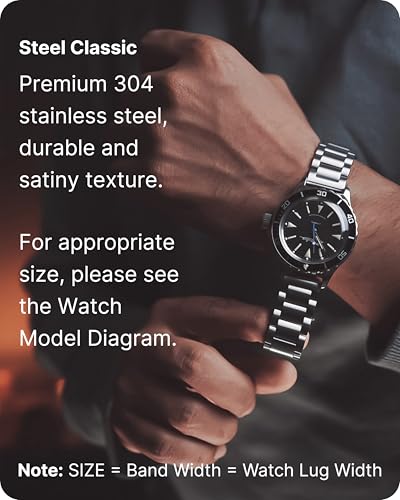 Fullmosa Watch Band, Quick Release Stainless Steel Replacement for Men Women, Metal Chain Watch Strap Width 16mm 18mm 19mm 20mm 22mm 24mm, Silver, 22mm - Image 3