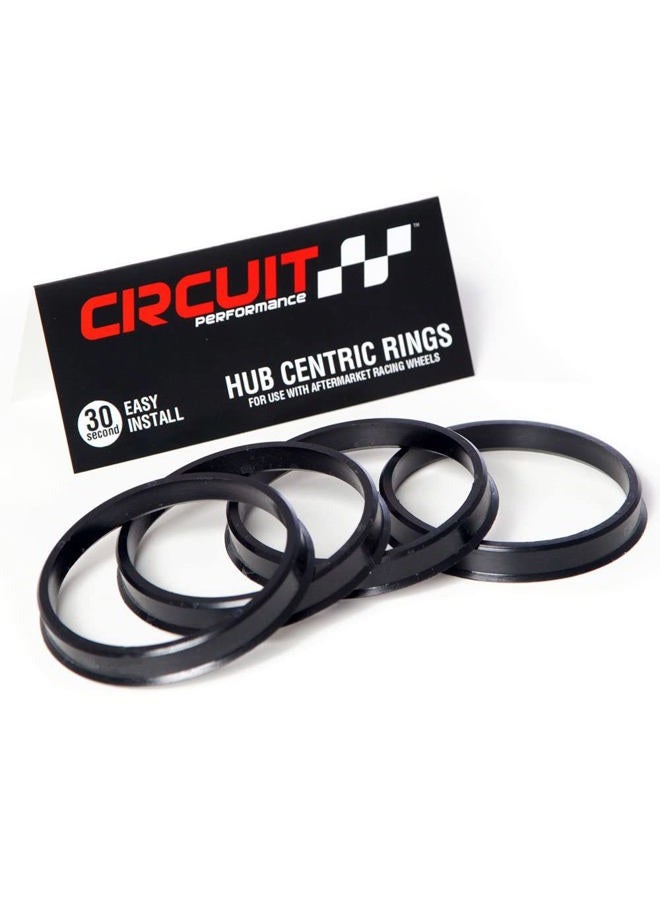 Circuit Performance Hub Centric Rings (4 Pack) - 64.1 to 56.1 Black Nylon Hubrings - Compatible with Subaru, 88-05 Honda Civic, Acura Integra w/ 56.1mm Vehicle Hub Using Wheels with 64.1mm Centerbore - Image 1