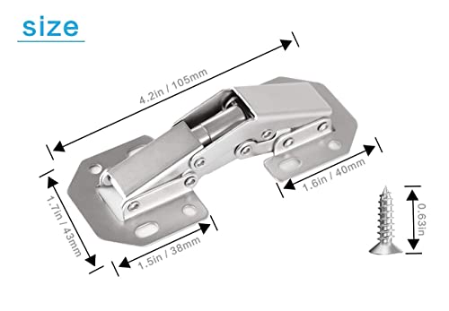DOBOGA 8-Pack 4.2 Inch Hidden Hinges for Cabinet Doors Frameless, Concealed Cabinet Hinges, Flush Mount Hinges - Image 3