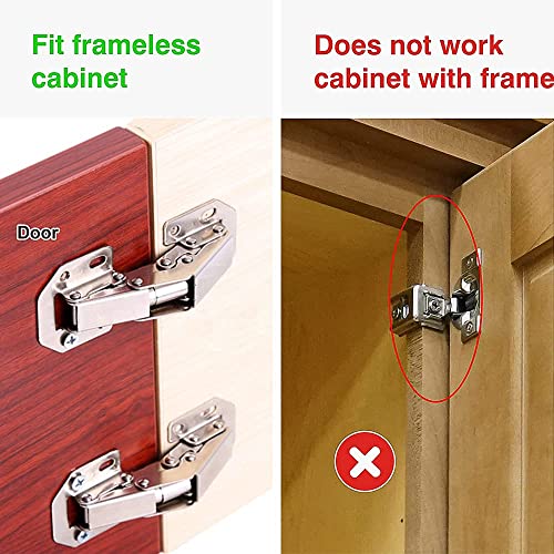 DOBOGA 8-Pack 4.2 Inch Hidden Hinges for Cabinet Doors Frameless, Concealed Cabinet Hinges, Flush Mount Hinges - Image 2